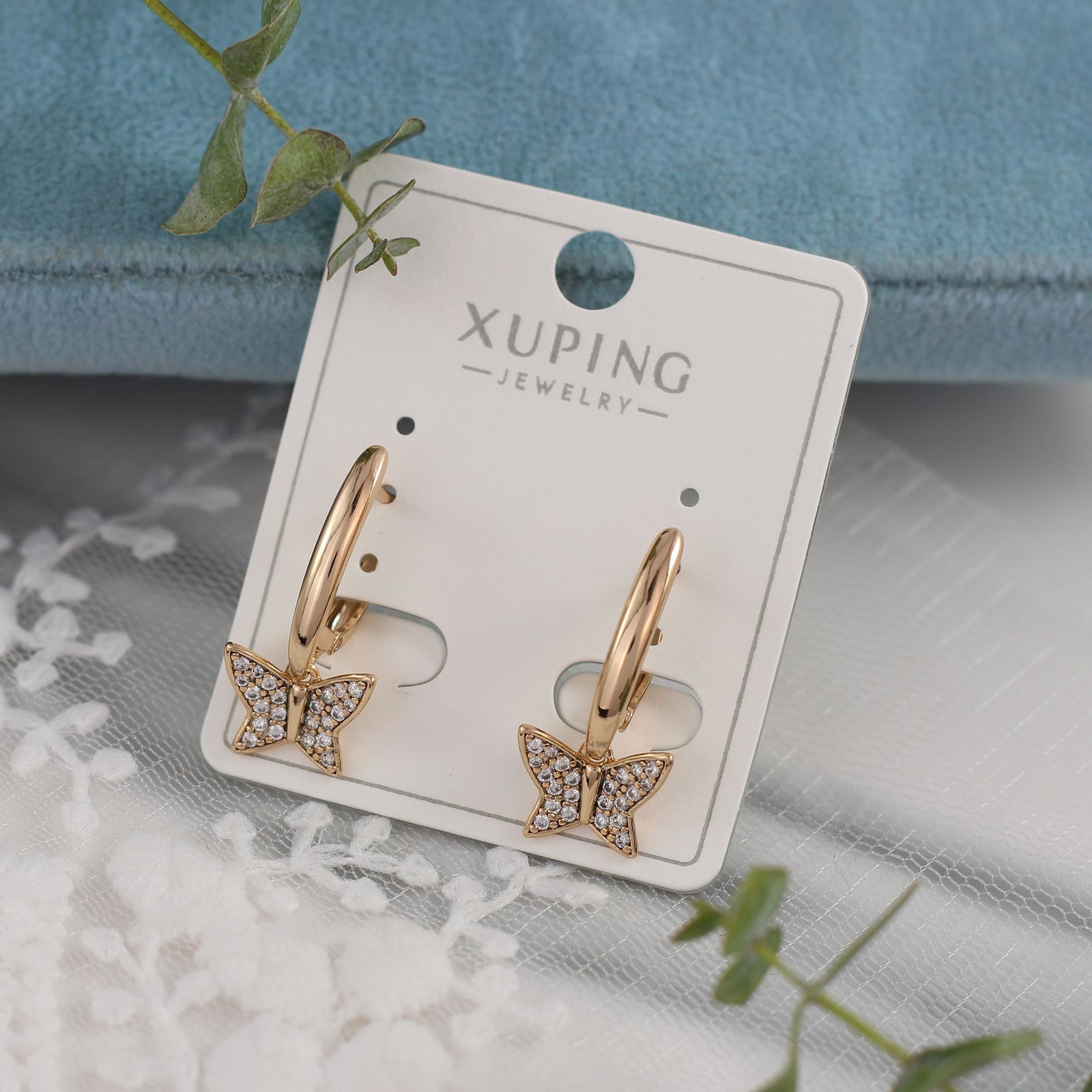 گوشواره زنانه ژوپینگ مدل پروانه کد AAC1072 -  - 3