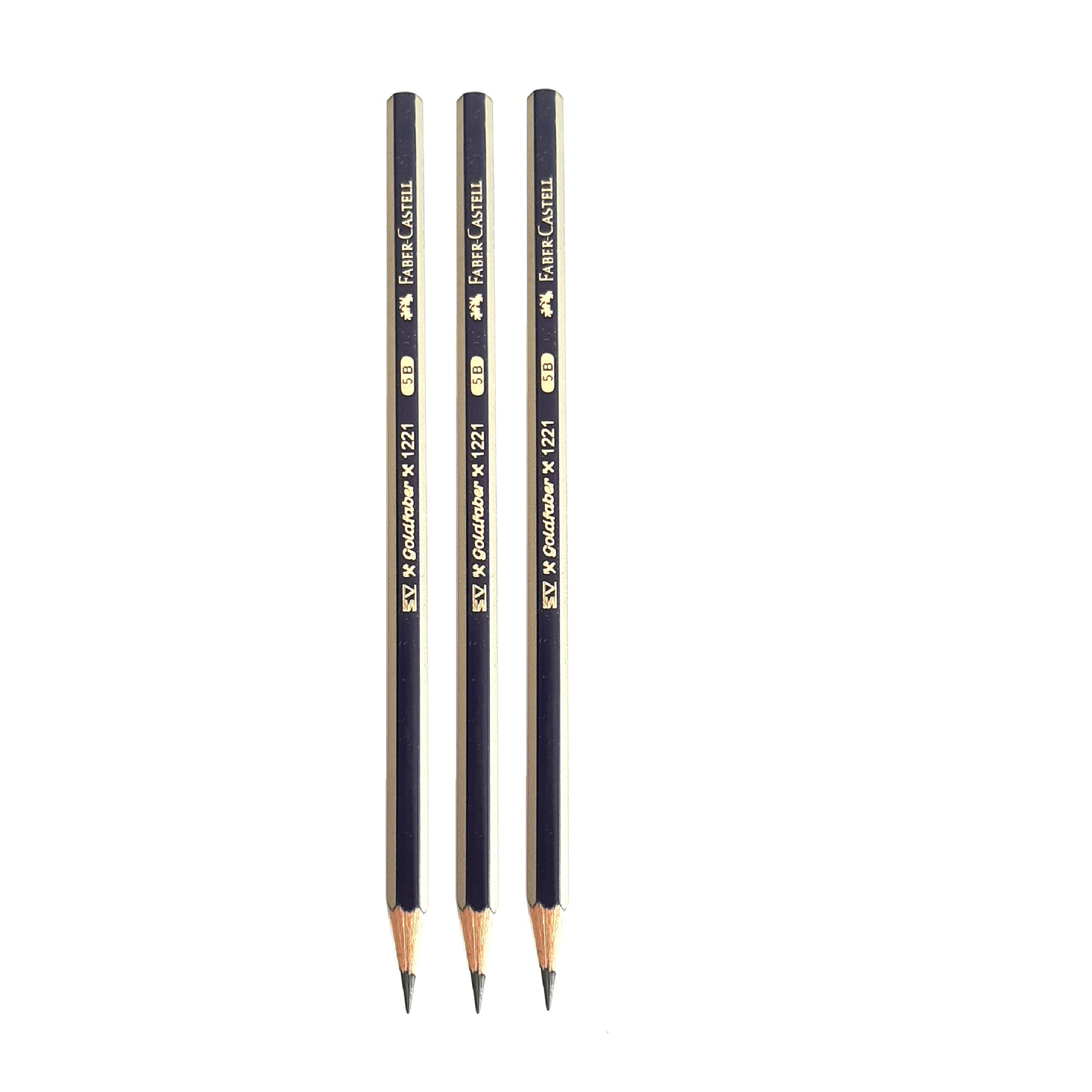 مداد طراحی فابر کاستل مدل Gold-Faber 5B بسته 3 عددی