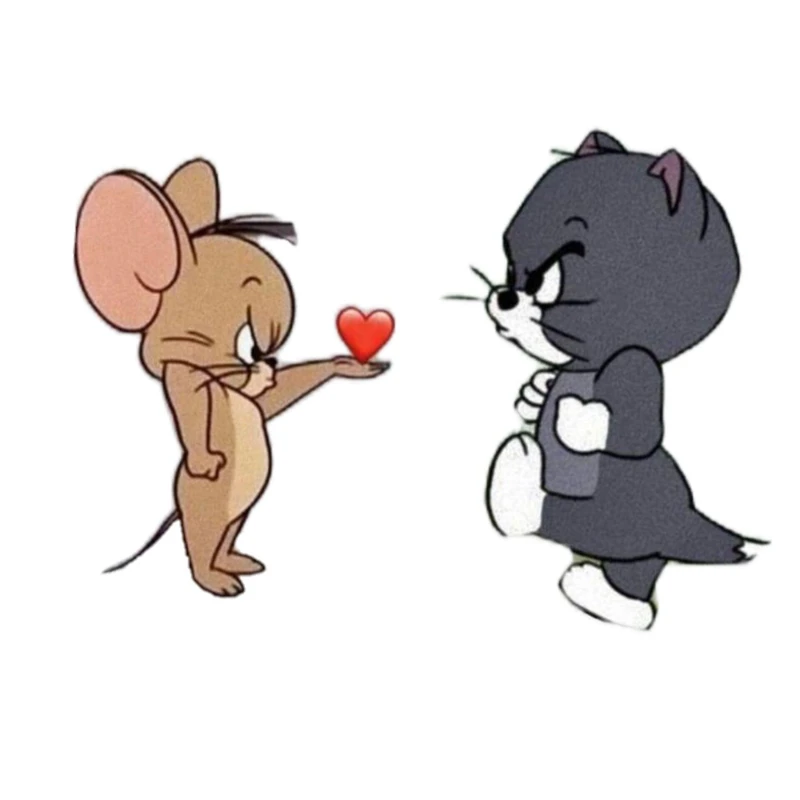 استیکر پارچه و لباس پاد آفرین مدل کارتونی تام و جری موش و گربه بامزه جذاب کد 1559