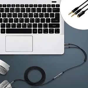 مبدل صدا 1 نر به 2 ماده AUX یوگرین مدل AV134-20816 طول 0.25 متر