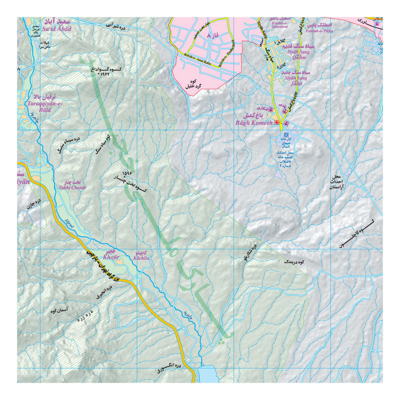 نقشه انتشارات گیتاشناسی نوین طرح راهنمای شهر جدید پردیس و اطراف کد 1507