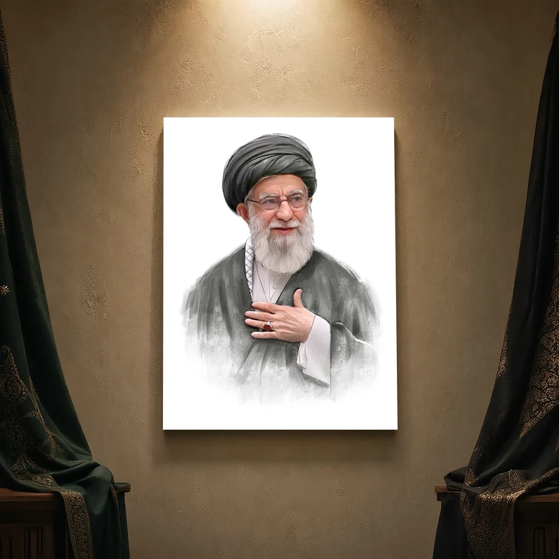 تابلو شاسی مدل مذهبی طرح رهبر شهید امام خامنه‌ای کد 26SM