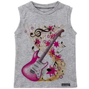 تی شرت آستین کوتاه دخترانه 27 مدل Pink Electric Guitar کد MH827