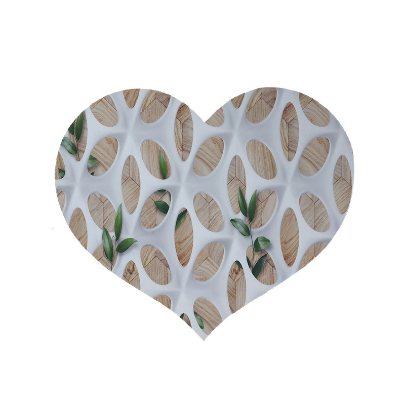 پادری مدل قلب طرح برگ کد 5962 سایز 90x90 سانتی متر 