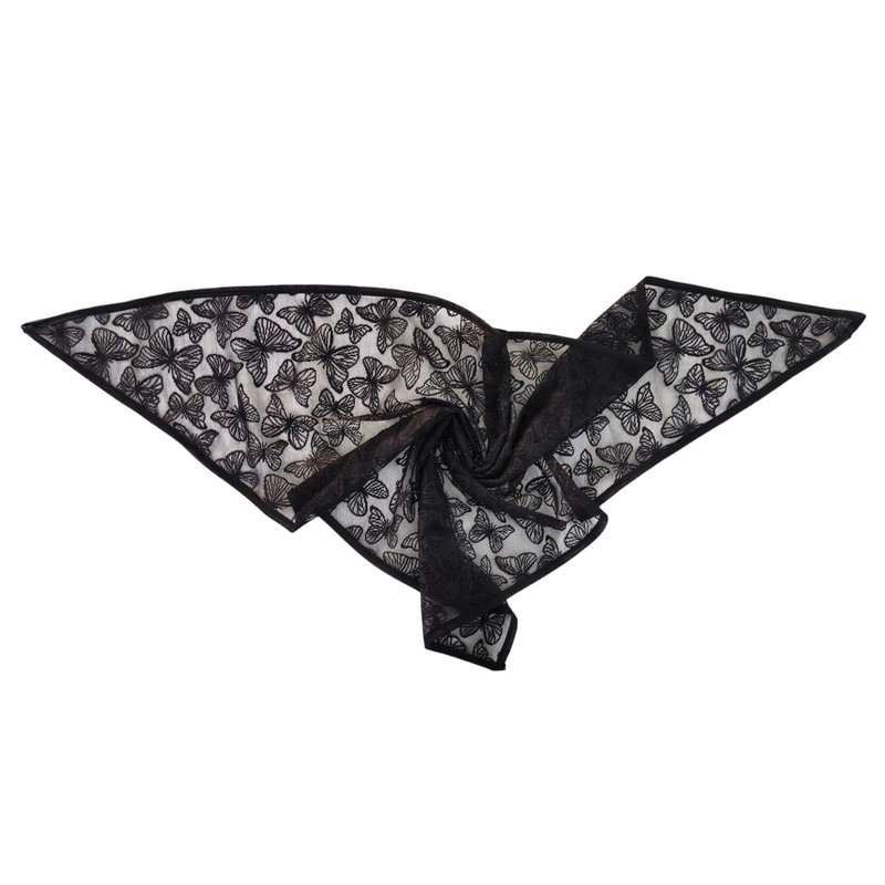 روسری زنانه مدل سه گوش توری طرح پروانه