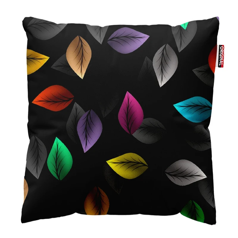  کوسن پاد آفرین طرح برگ رنگی کد 1880 سایز 30*30 سانتی متر