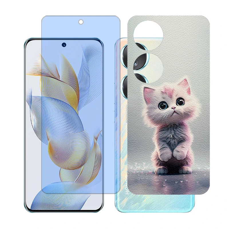 محافظ صفحه نمایش مات آنتی بلو گلس مدل Together مناسب برای گوشی موبایل آنر 70 به همراه برچسب پوششی پشت گوشی 