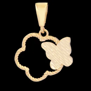 آویز گردنبند طلا 18 عیار زنانه طلای مستجابی مدل پروانه کد LV4