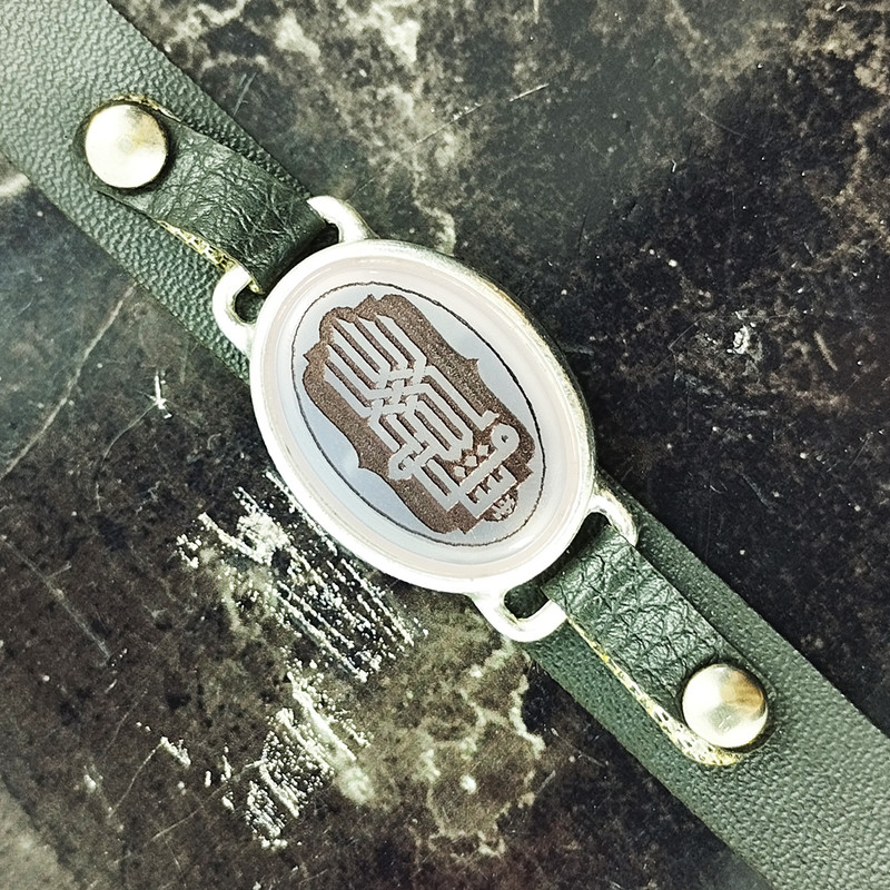 دستبند سلین کالا مدل عقیق طرح ماشالله کد d-81