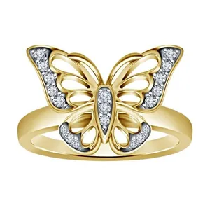 انگشتر طلا 18 عیار زنانه آراقیراتیس طرح پروانه کد Ara0155