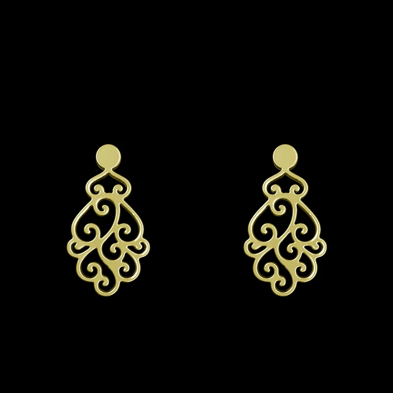 گوشواره طلا 18 عیار زنانه مدوپد مدل اسلیمی کد GA1-12751