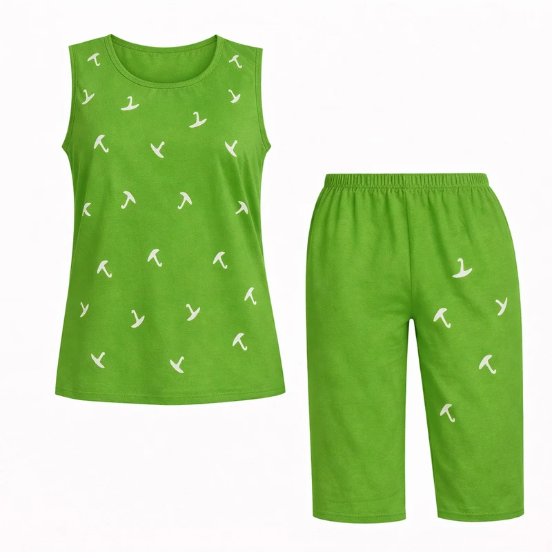 ست تاپ و شلوارک راحتی زنانه مدل چتر