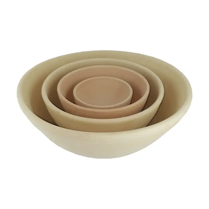 کاسه سفالی خام مدل 04 مجموعه 4 عددی