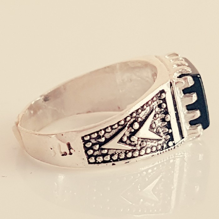 انگشتر نقره مردانه مدل عقیق کد P541