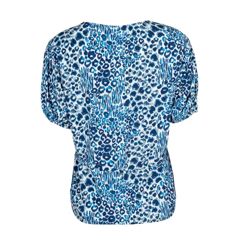 بلوز آستین کوتاه زنانه جوتی جینز مدل یقه هفت کد 202921 رنگ آبی