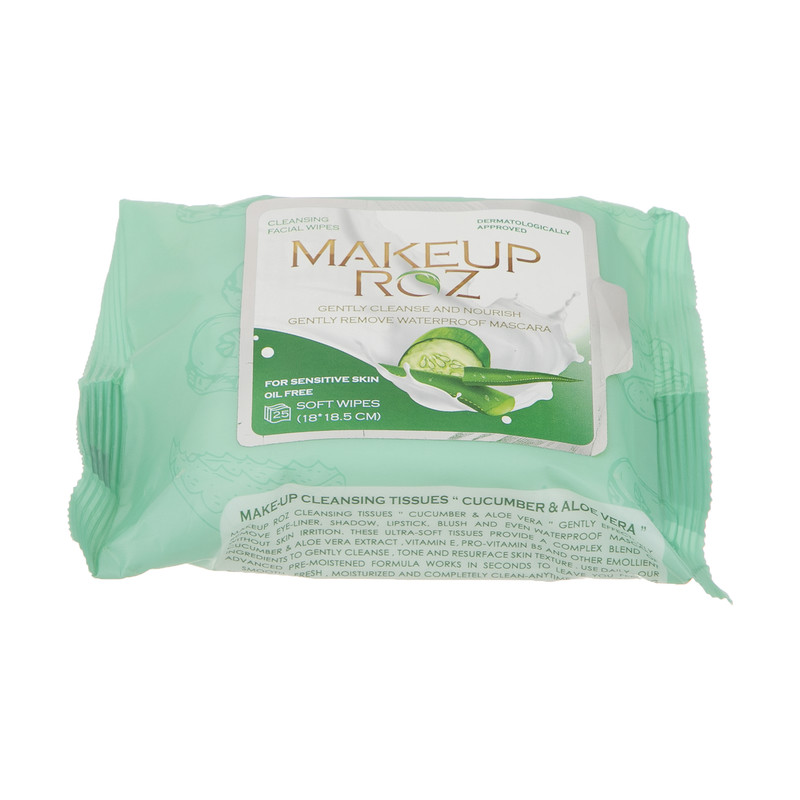 دستمال مرطوب میکاپ رز مدل Fac بسته 25 عددی