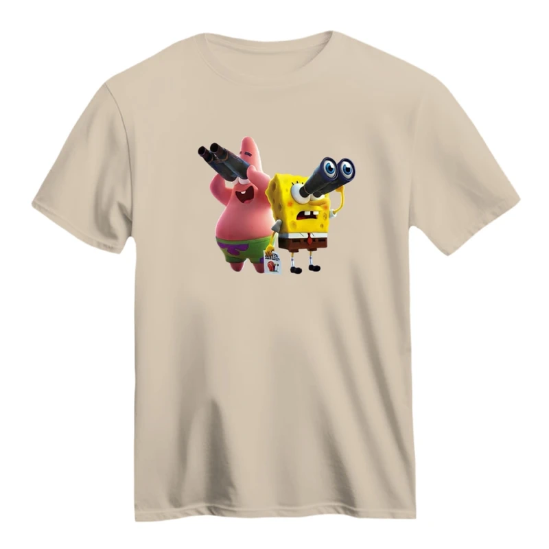 تی شرت آستین کوتاه زنانه مدل باب اسفنجی کد 02