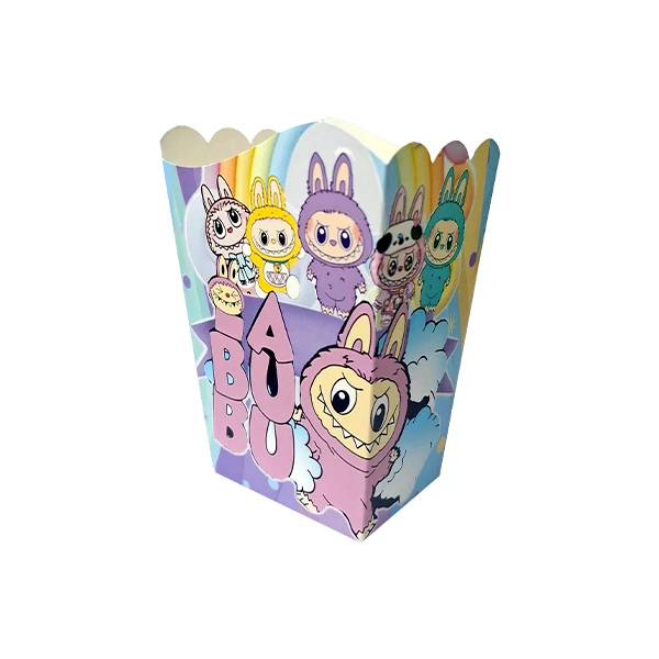 ظرف پاپ کورن یکبار مصرف مدل لبوبو کد LabubuP2 مجموعه 10 عددی