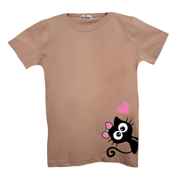 تی شرت آستین کوتاه دخترانه مدل گربه