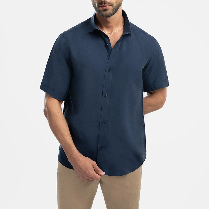 پیراهن آستین کوتاه یقه برگردان مردانه ام کی مدل 1914