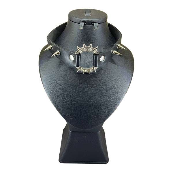 گردنبند چوکر زنانه مدل چرم طرح دایره اسپاگ دار کد 96002