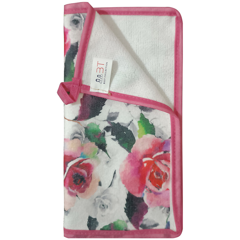 دستمال نظافت آشپزخانه بی تی مدل میکروفایبر لوکس طرح گل کد 25x25W277 بسته 2 عددی دستمال نظافت آشپزخانه بی تی مدل میکروفایبر لوکس طرح گل کد 25x25W277 بسته 2 عددی