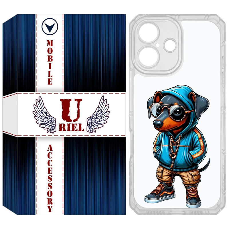 کاور یوریل مدل Clear کد 49 طرح سگ مناسب برای گوشی موبایل اپل iPhone 16