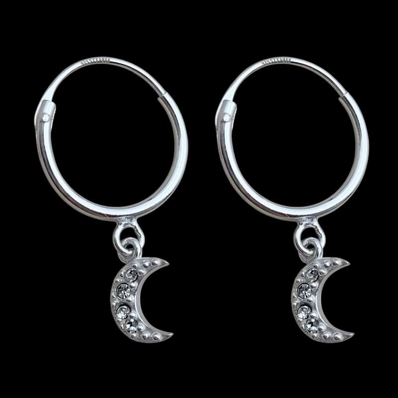 گوشواره نقره زنانه مدل هلال ماه