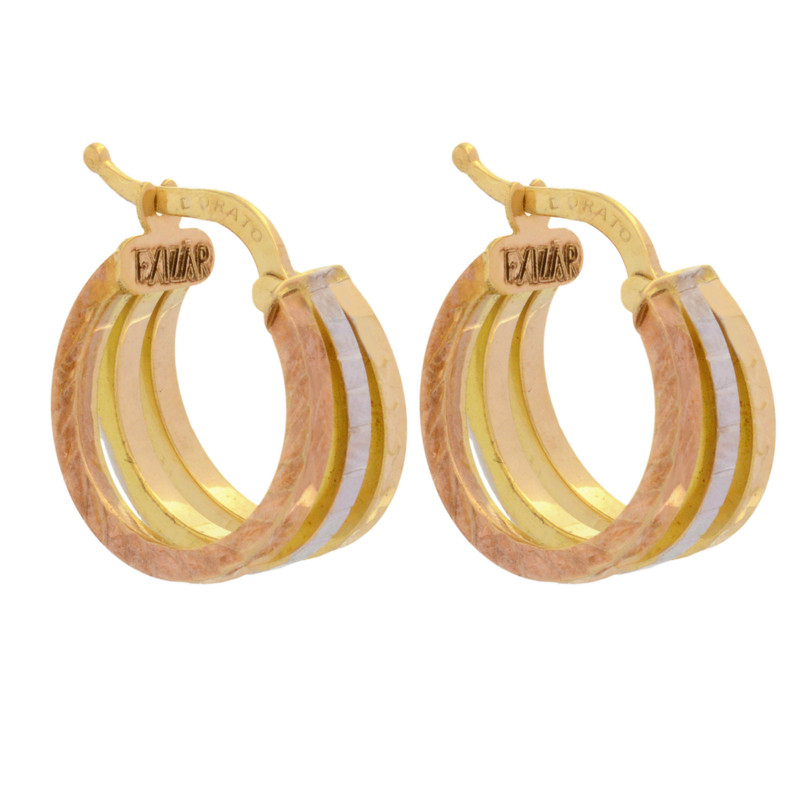 گوشواره کلیپسی طلا 18 عیار زنانه طلای مستجابی مدل سه حلقه کد T1815