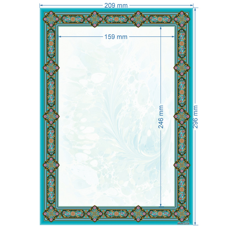 کاغذ تذهیب A4 خانه تذهیب طرح گل فرنگ ابر و باد کد 0026 بسته 20 عددی