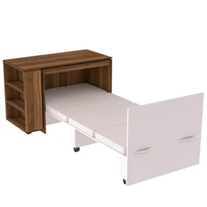 تخت خواب تاشو یک نفره مدل D-210 سایز 90×200 سانتی متر به همراه میز تحریر