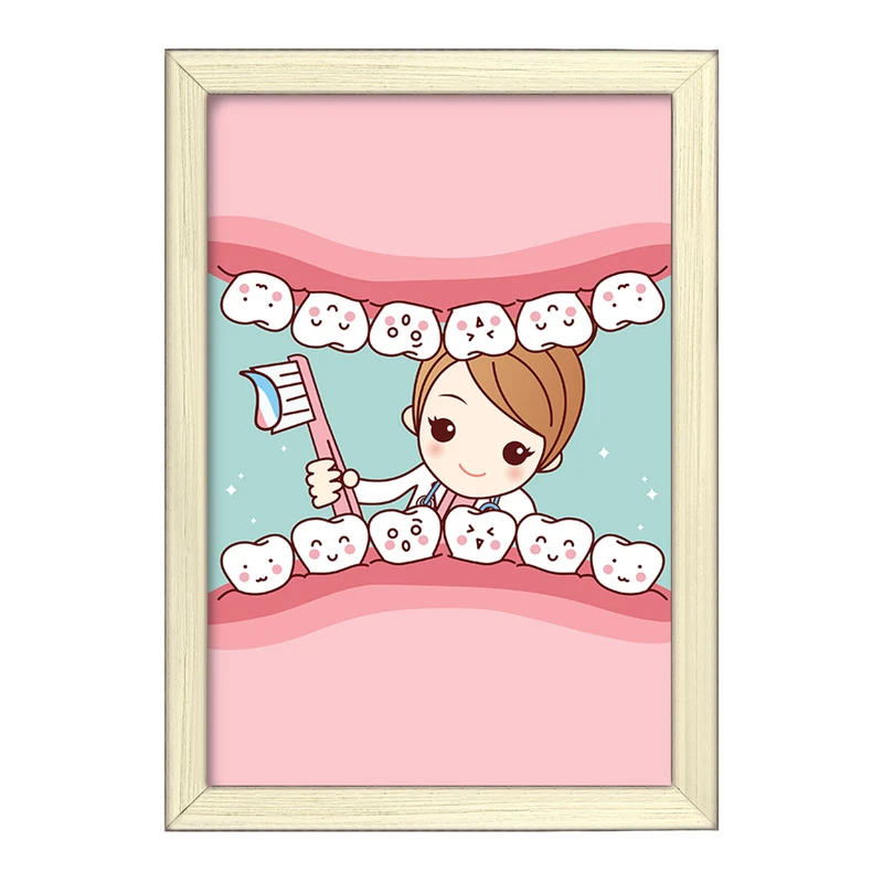 تابلو خندالو طرح دندان و دندان پزشکی کودکانه کد 36743