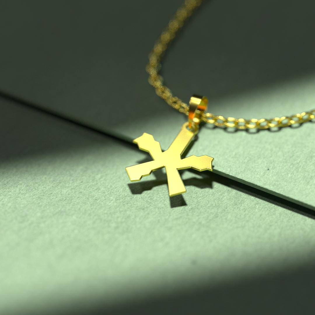 گردنبند طلا 18 عیار زنانه مدوپد مدل هندسی کد F3-1-1209