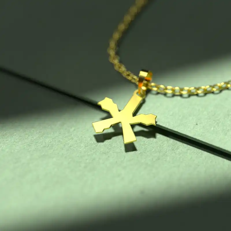 گردنبند طلا 18 عیار زنانه مدوپد مدل هندسی کد F3-1-1209