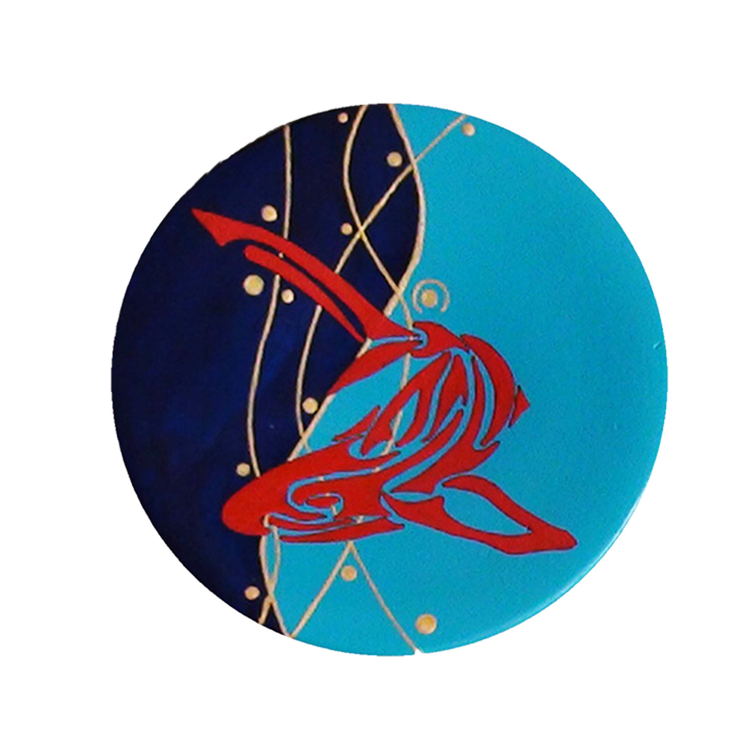 بشقاب دیوارکوب سفالی طرح ماهی کد S 044