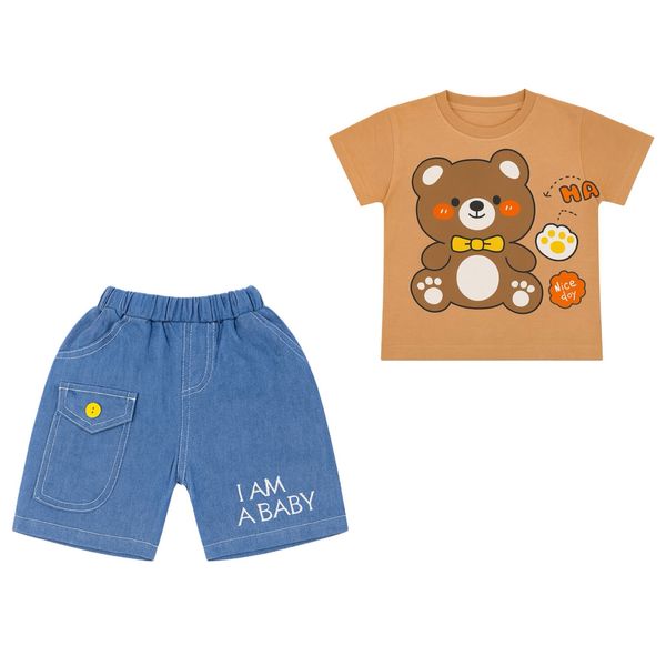 ست تی‌شرت آستین کوتاه و شلوارک پسرانه مدل D19