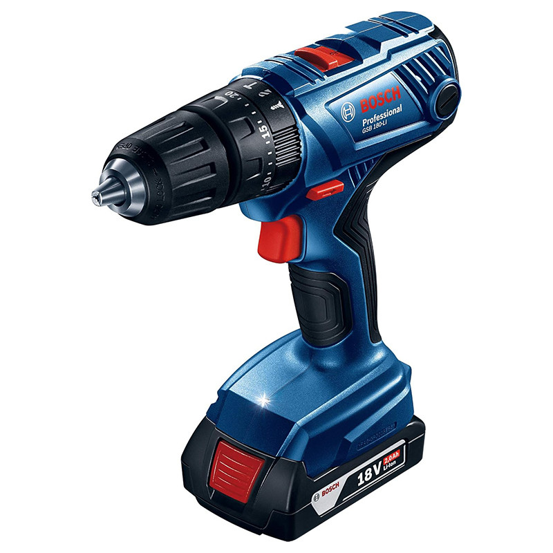 دریل پیچ گوشتی شارژی چکشی بوش مدل GSB 180 Li Professional Extra