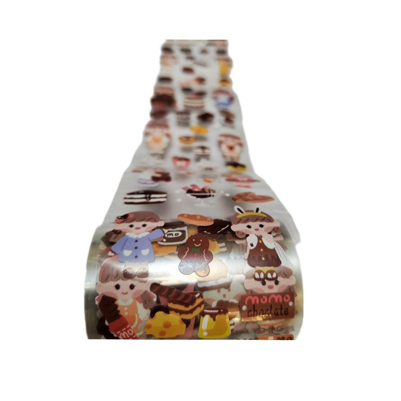 برچسب مدل برش خورده طرح دختر کیک فروش