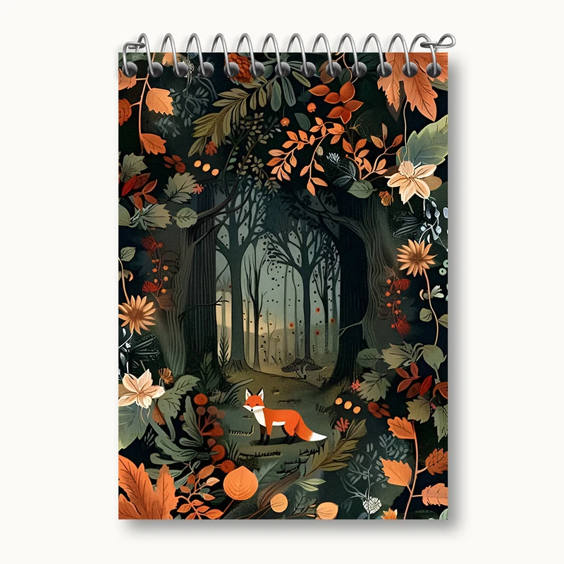 دفتر یادداشت 50 برگ خندالو طرح جنگل و روباه کد N3230