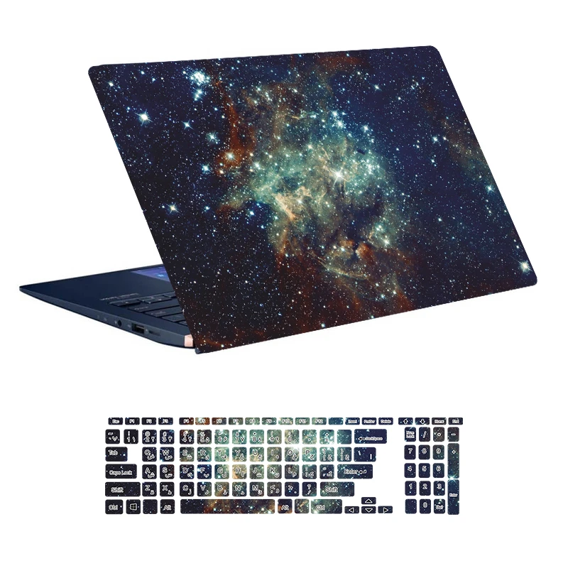 استیکر لپ تاپ توییجین و موییجین طرح Space کد 149 مناسب برای لپ تاپ 15.6 اینچ به همراه برچسب حروف فارسی کیبورد 