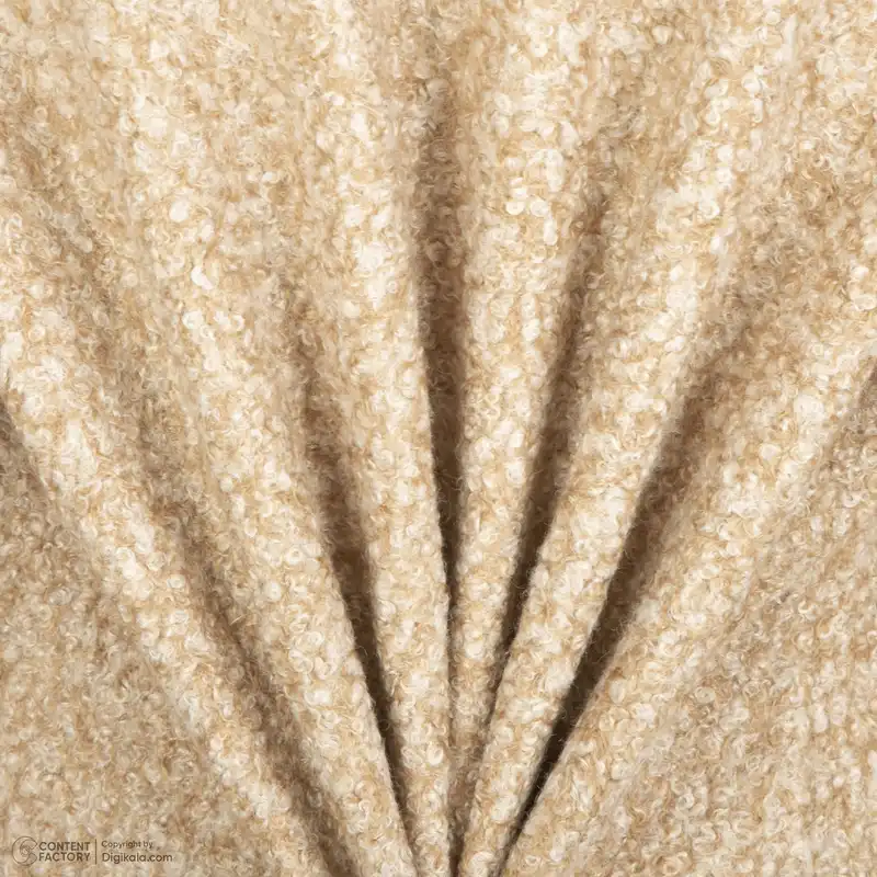 پالتو زنانه ژیار مدل یقه انگلیسی رنگ کرم شتری