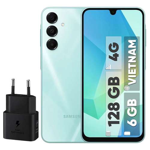 گوشی موبایل سامسونگ مدل Galaxy A16 4G دو سیم کارت ظرفیت 128 گیگابایت و رم 6 گیگابایت - ویتنام - به همراه شارژر 25 وات سامسونگ
