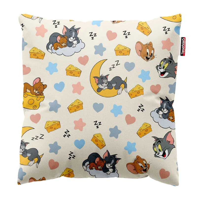 کوسن پاد آفرین طرح کارتونی موش و گربه تام و جری کد 2425 سایز 40*40 سانتی متر