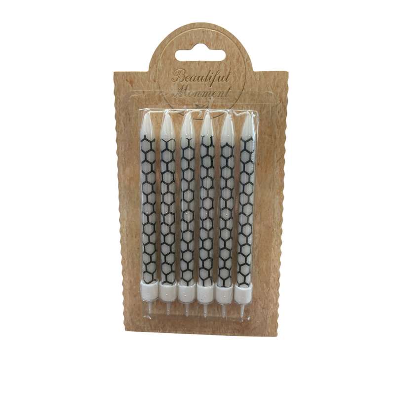 شمع تولد بیوتیفول مومنت مدل لانه زنبور بسته 6 عددی