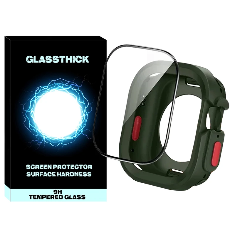 کاور گلستیک مدل SIC Armor GL مناسب برای اپل واچ Series SE 2022 Aluminum Case 44mm / SE 2021 Aluminum Case 44mm / Series 5 44mm / Series 6 44mm / SE 44mm به همراه محافظ صفحه نمایش