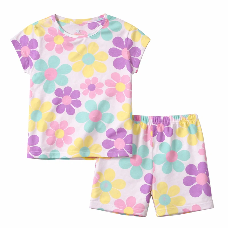 ست تی‌شرت آستین کوتاه و شلوارک راحتی دخترانه پیپرتس مدل گلدار