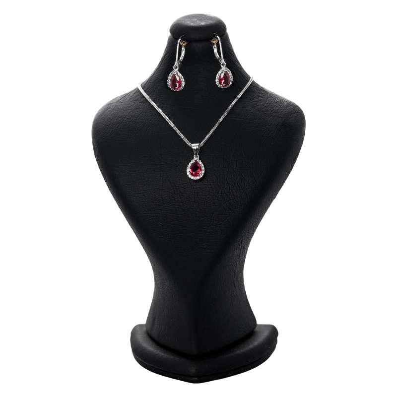 نیم ست نقره زنانه مدل یاقوت