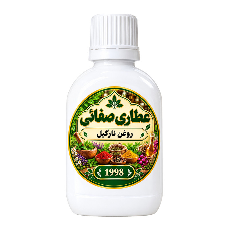 روغن مو عطاری صفائی مدل نارگیل، حجم ۶۰ میلی لیتر، مناسب موهای خشک و معمولی،تقویت کننده و نرم کننده