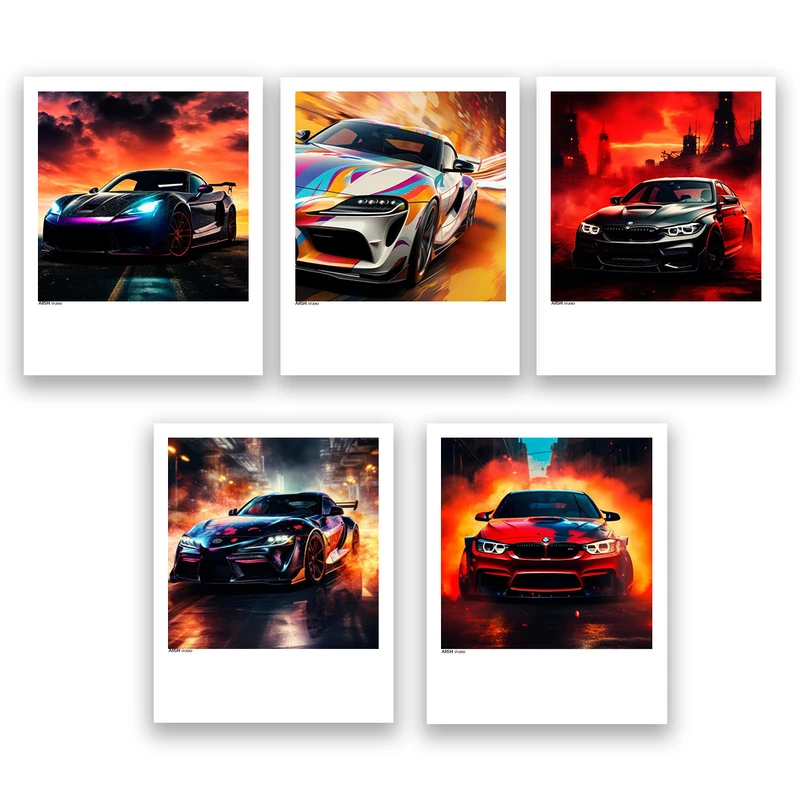 آویز تزیینی عرش مدل فانتزی ماشین کد Asa799 مجموعه پنج عددی