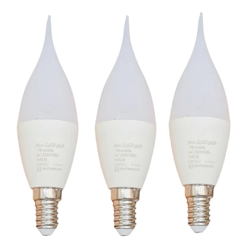 لامپ ال ای دی 7 وات داتیس الکتریک مهام مدل اشکی پایه E14 مجموعه 3 عددی